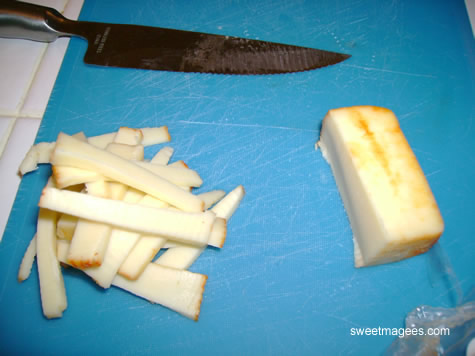 Cheese sliced for shrimp